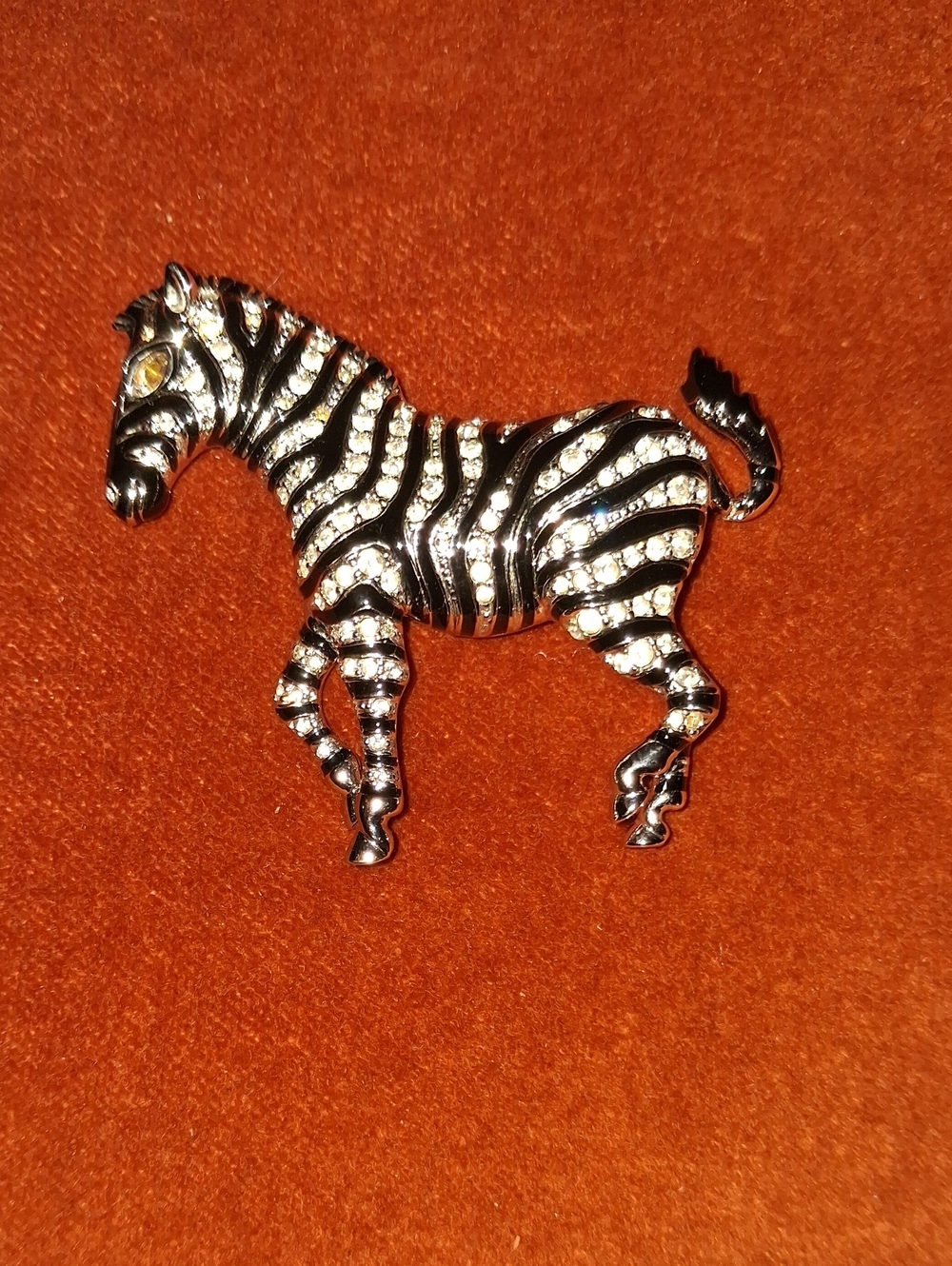 ZEBRA BLACK & SILVER Brooch